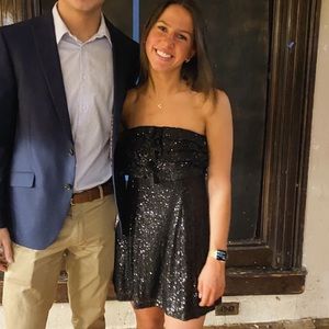 Free people strapless sparkly dress!